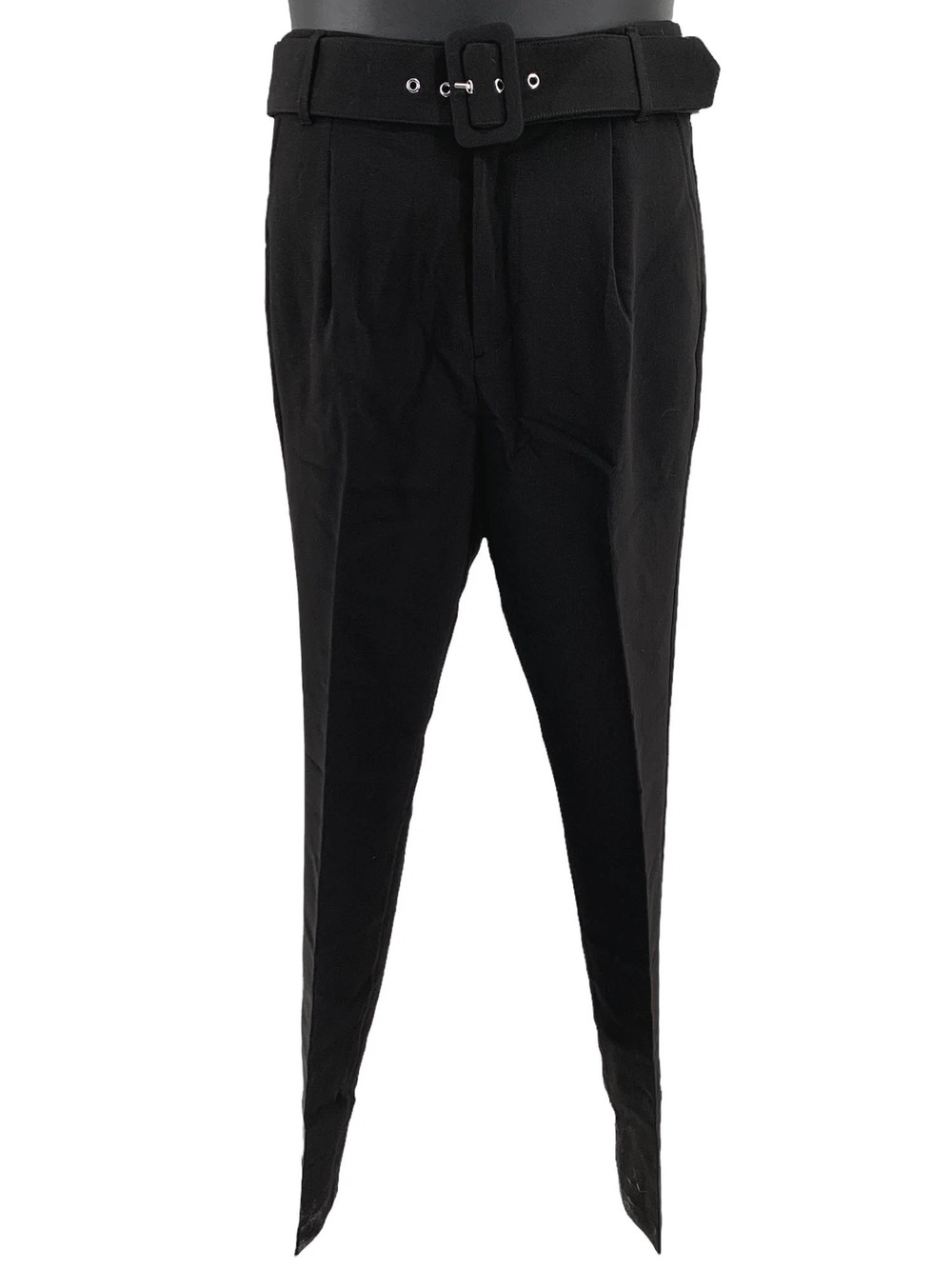 All Worthy Hunter McGrady Ankle Pants with Belt Black - Petite